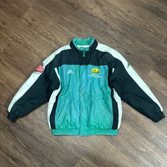 Seattle Supersonics Vintage Apex One Jacket Mens Medium 90s Rare Faded
